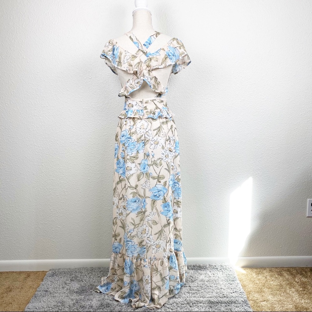 For Love & Lemons Cadence Maxi Dress Ruffle Floral - Picture 6 of 16